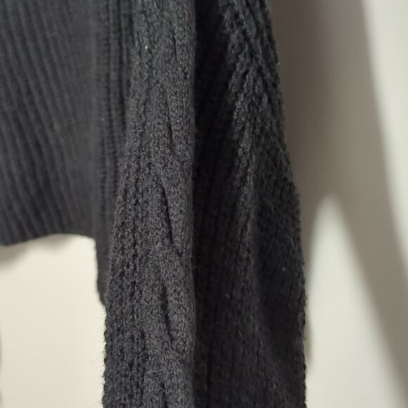 BP Black Mock Turtleneck Cable Knit Cropped Sweater - Picture 3 of 6